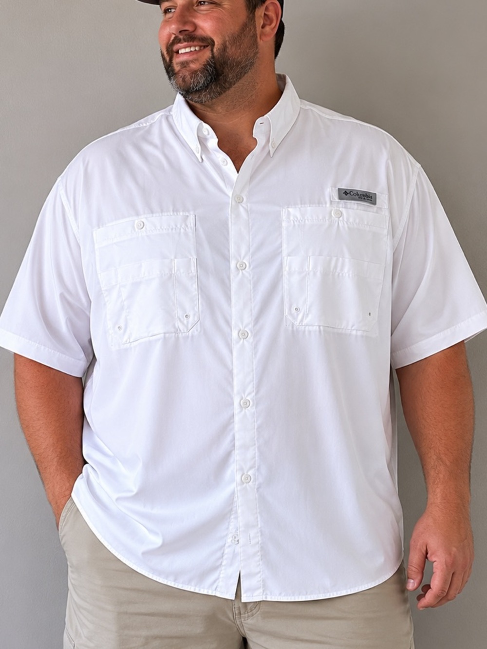 Columbia PFG Performance Fishing Gear Men’s White Short Sleeve Shirt XXL